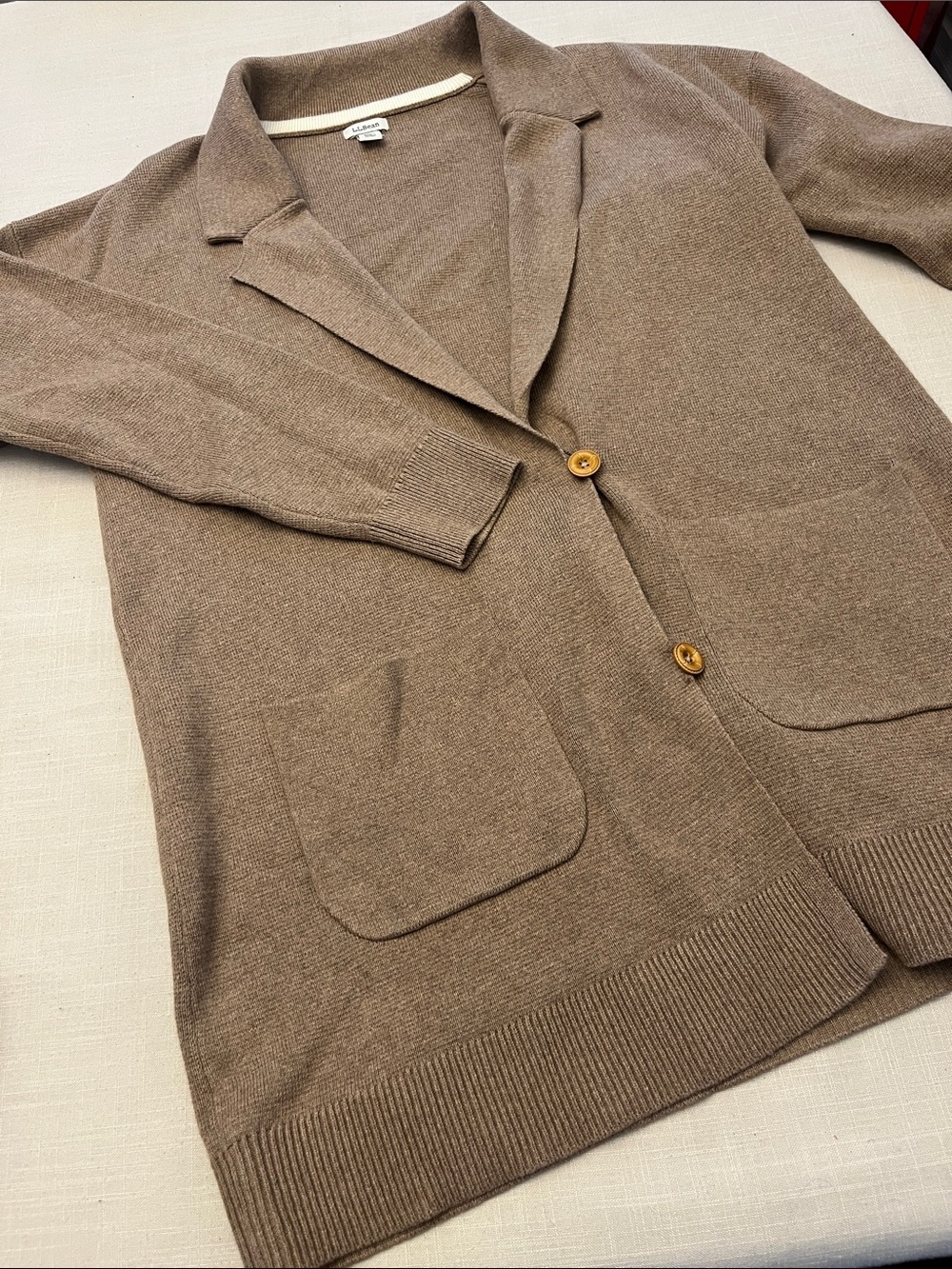 L.L. Bean Women’s Long Open-Front Cardigan - Camel Brown